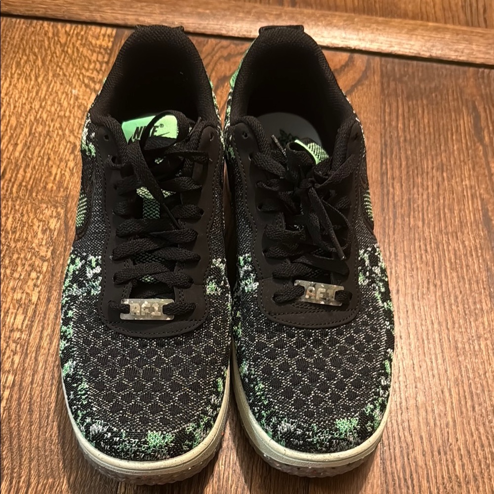 Nike Black and Green Athletic Shoes